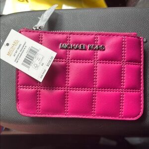 Michael Kors Pink Quilted Card Case